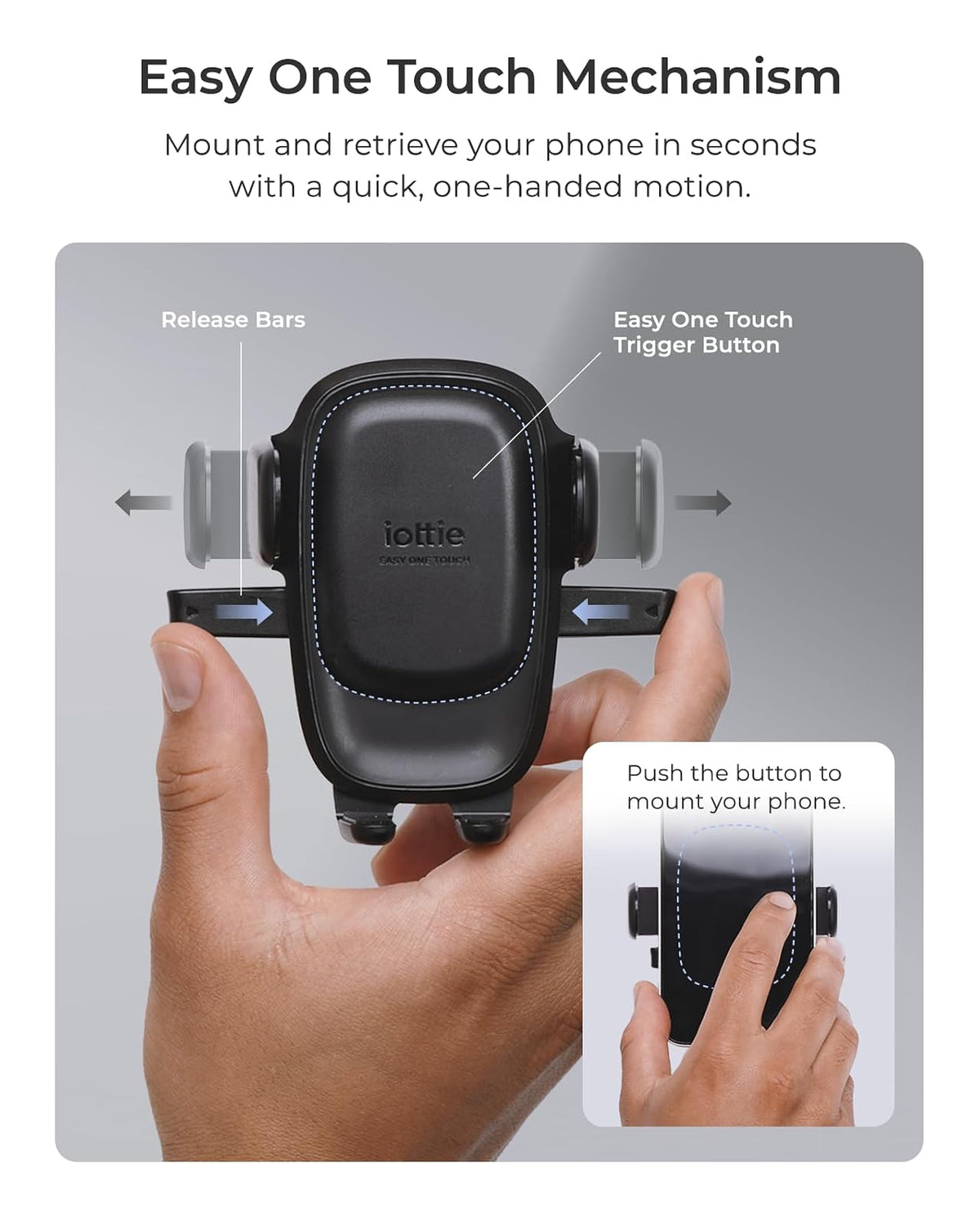 iOttie Easy One Touch Advanced Soporte Universal para salpicadero y Parabrisas con Ventosa para iPhone, Samsung, Google, Todos los teléfonos Inteligentes