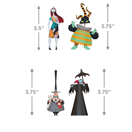 Hallmark - Adornos de Halloween 2025, Disney Tim Burton's The Nightmare Before Christmas Citizens of Halloween Town, Juego de 4, Regalos para los fanáticos de la Pesadilla Antes de Navidad