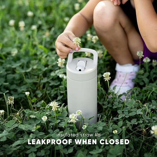 Simple Modern Botella de Agua para Niños con Tapa de Popote | Termo Aislado de Acero Inoxidable | Botellas de Agua para Niñas, Escuela y Deportes | A Prueba de Fugas y Libre de BPA| Mesa Colección | 475ml | Forest