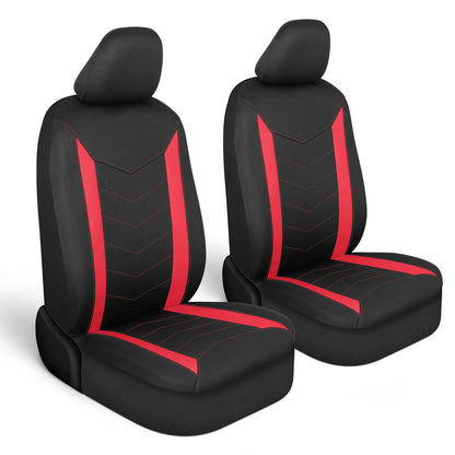 Motor Trend SpillGuard 2 Fundas de Asiento Rojas para automóviles y Fundas de Asiento para Camiones, Forro de Neopreno Impermeable Solo para Asientos Delanteros, Protector de Fundas de Asiento para - Rojo -