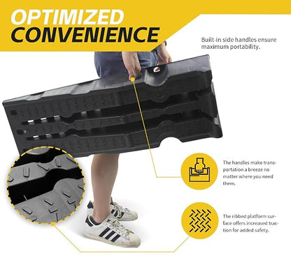 MaxxHaul 50947 - Rampa apilable para vehículo de Automóvil de 6000 Libras, Capacidad por par de 3500 Libras por rampa, Paquete de 2