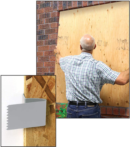 Prime-Line S 5100 Hurricane - Clips de tablero, se adapta a 1/2 pulgadas. Madera contrachapada gruesa, acero estampado (paquete de 20)