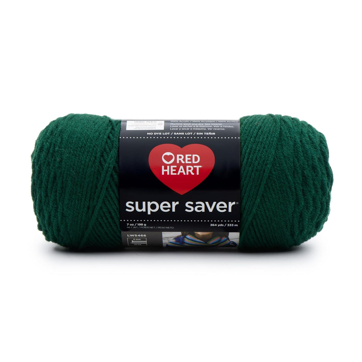 Red Heart Estambre Acrílico Peso Medio Categoría 4 - Verde cazador - Sólido