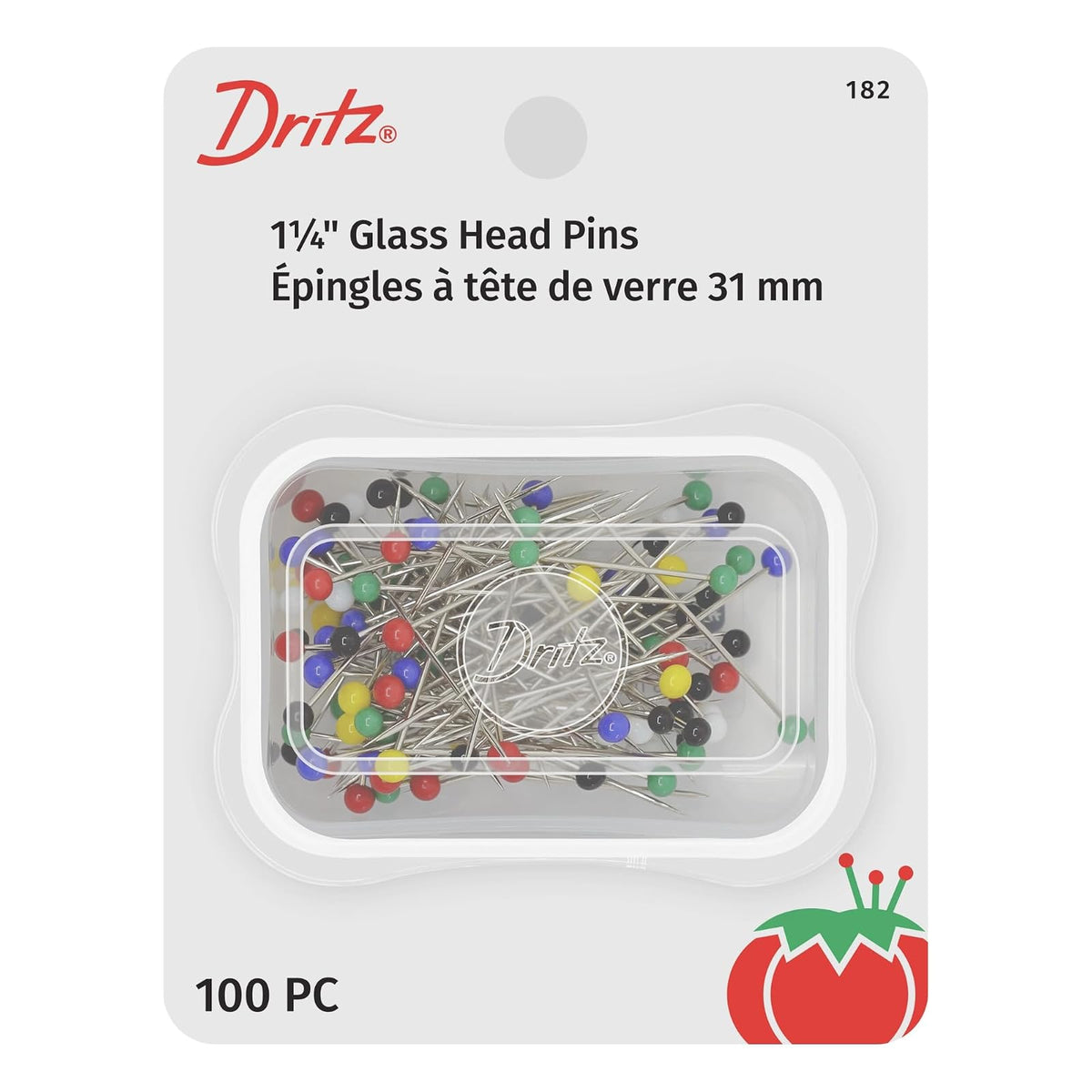 Dritz Pines de Cabeza de Vidrio para Costura, Extrafino - 1-1 - 4 inch - 100 unidades