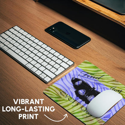 3dRose 8 x 8 x 0.25 Inches Mouse Pad, Find Joy Every Day Zebra Print Butterfly - Inspirational Art (mp_63401_1)