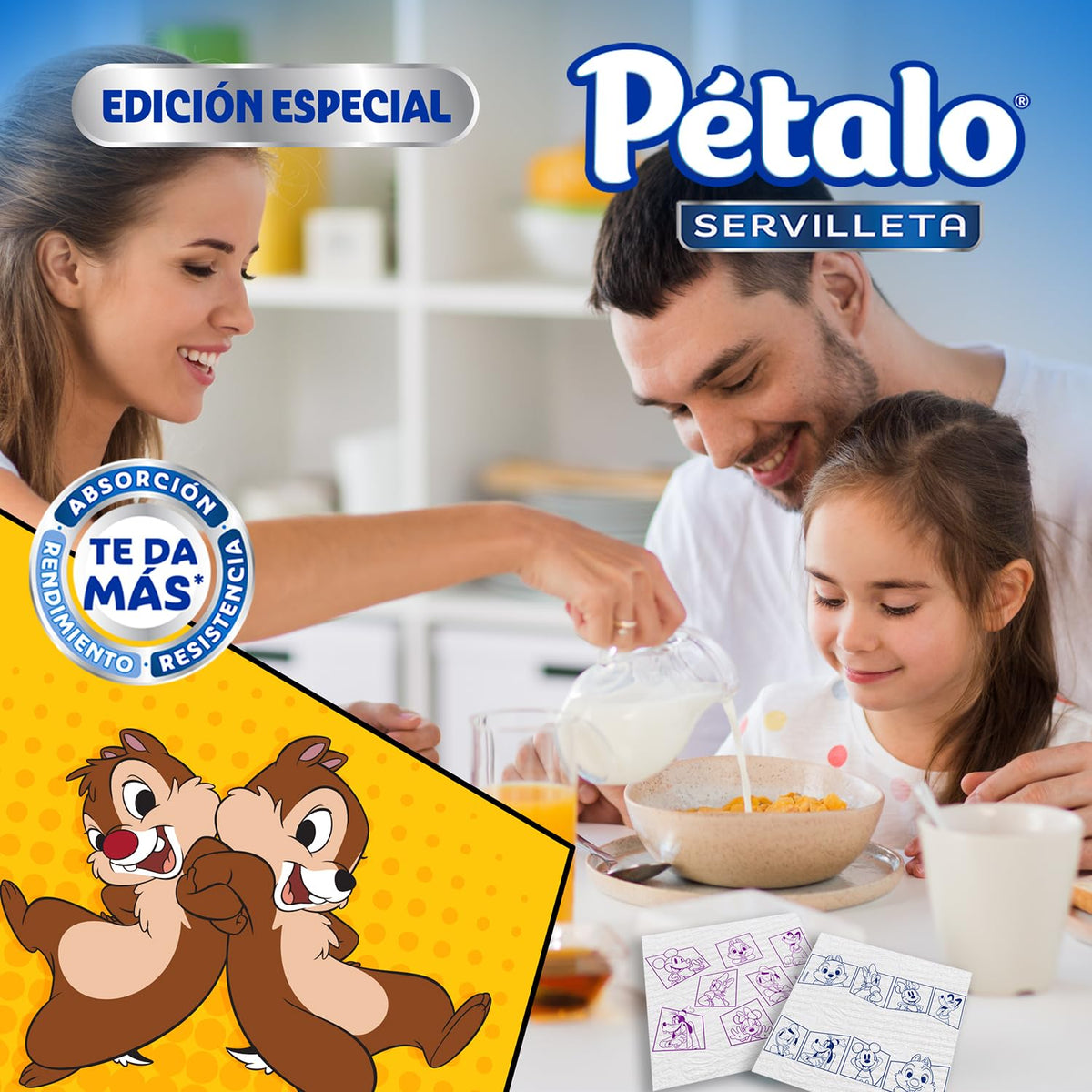 Pétalo Servilleta, EDICIÓN ESPECIAL, Pack de 4 bolsas con 450 servilletas C/U