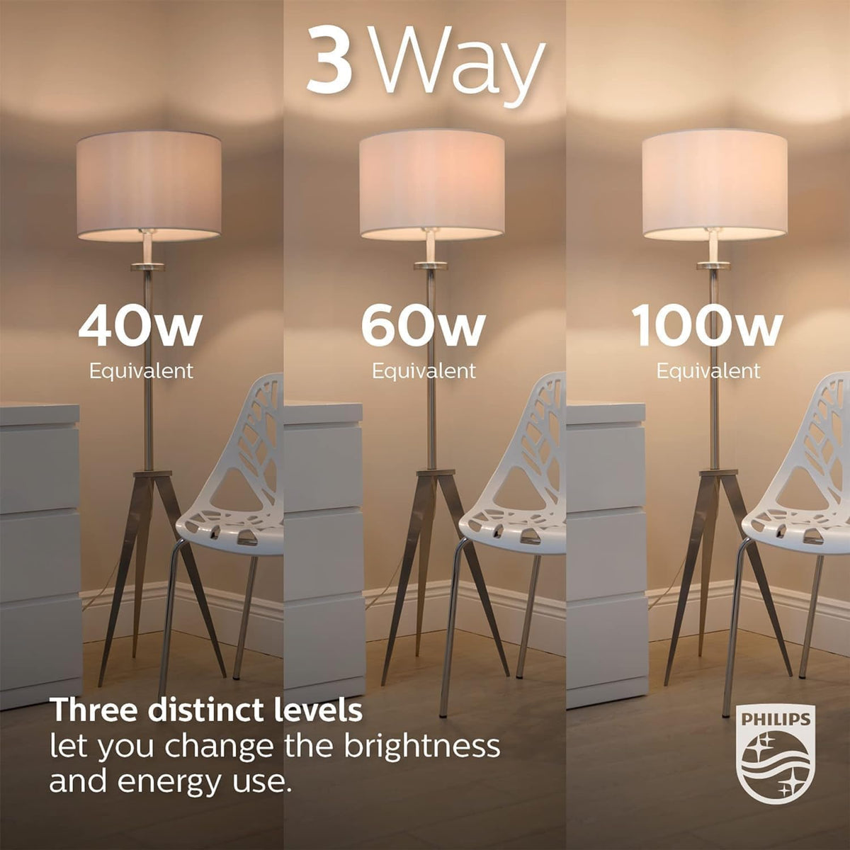 Philips foco LED Basic esmerilada A21 no regulable, tecnología EyeComfort, 2150 lúmenes, blanco suave (2700 K), 18,5 W = 150 W, base E26, interior, 1 paquete