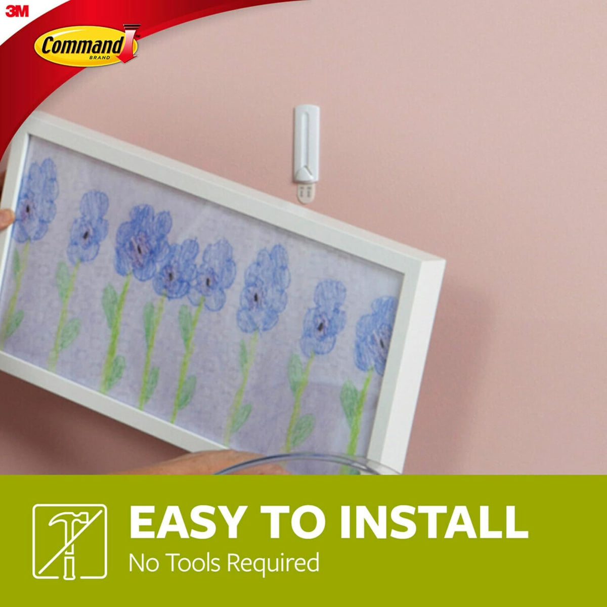 Command Wire - Colgador para cuadros, 3 Hangers, Blanco