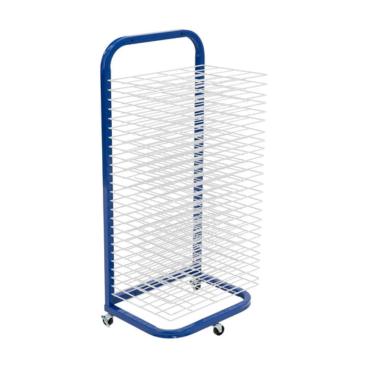 Pearington - Estante de Secado de Arte móvil y de Pared de 25 estantes para Estudios de Arte y aulas, 13 Pulgadas de Profundidad x 17.5 Pulgadas de Ancho x 39.5 Pulgadas de Alto, Azul/Blanco