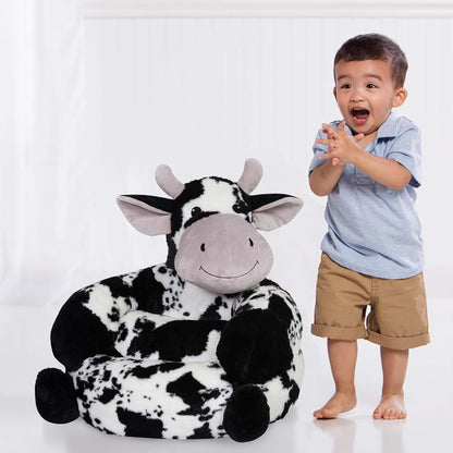 Trend Lab Cow - Silla de Felpa para niños, cómoda Silla de Descanso con Almohada para niños de 1 a 3 años, 21 x 19 x 19 Pulgadas, Alternativa de puf Suave