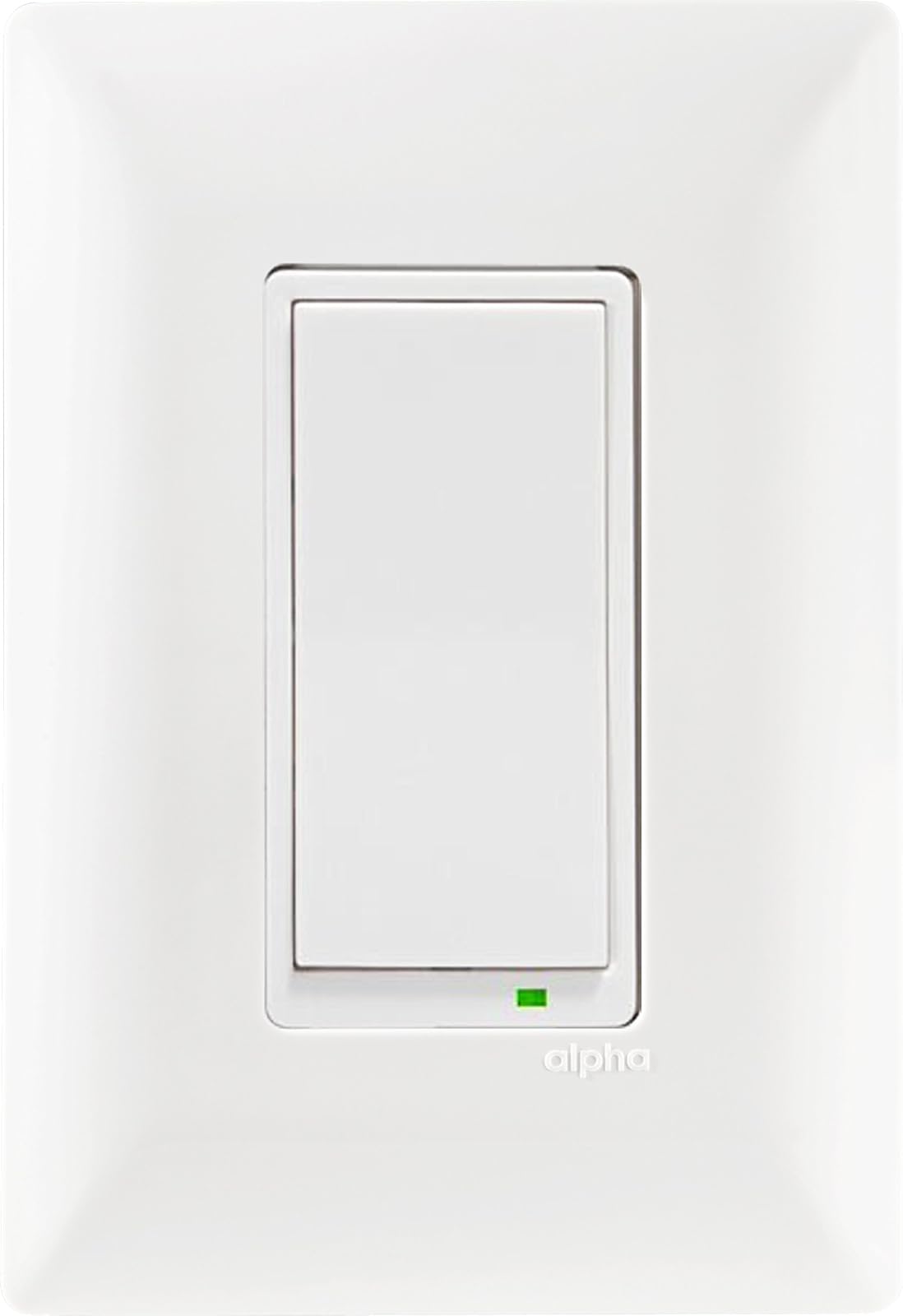 Domuslight E90382 Dimmer de Escalera Inalámbrico Z-Wave 3 Hilos (600W), con Placa Alpha Blanca Incluida