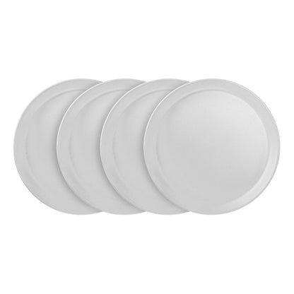 Stone Lain Juego de Vajilla de Gres, Servicio para 4, Blanco Moteado - 4 Dinner Plates - Blanco (Snow white)