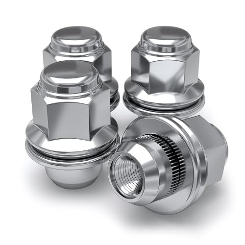 White Knight 5307-4 Chrome Medium Mag Lug Nut with Washer - 4 Piece