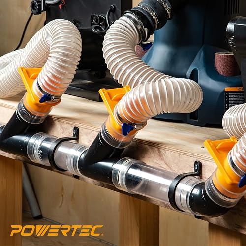 POWERTEC 70179 - Accesorio en Y de 2-1/2 pulgadas para manguera de recogida de polvo de 2 1/2 pulgadas, accesorios de conector de manguera de recogida de polvo para sistema de recogida de polvo, 1