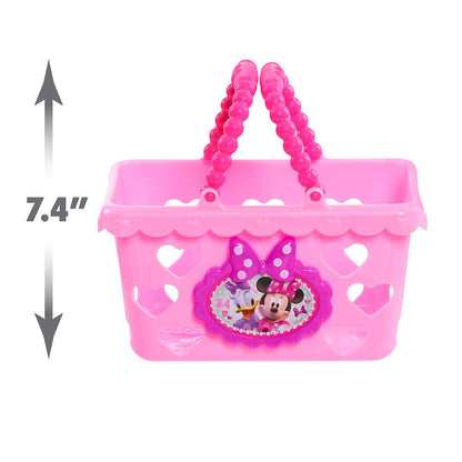 Just Play Juego de Cesta de la Compra Minnie Bow-Tique Bowtastic de Disney Junior con Comida de Juguete y Accesorios, Juego de simulación; Juguetes para niños a Partir de 3 años