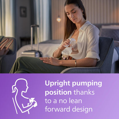 Philips Avent - Bomba de leche manual, fácil de bombear con tecnología de movimiento natural, cojín de silicona, botella natural de 4 onzas, disco de sellado, anillo de tornillo, transparente, modelo