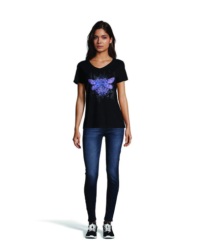Hanes Hanes Women’s Short Sleeve Graphic V-Neck tee (Multiple Graphics Available) Camiseta Mujer