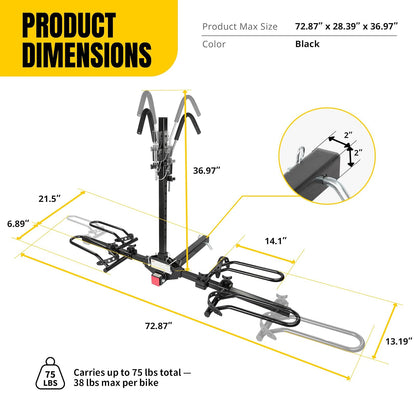 MaxxHaul Soporte Plataforma de Montaje para 2 , Negro 50027