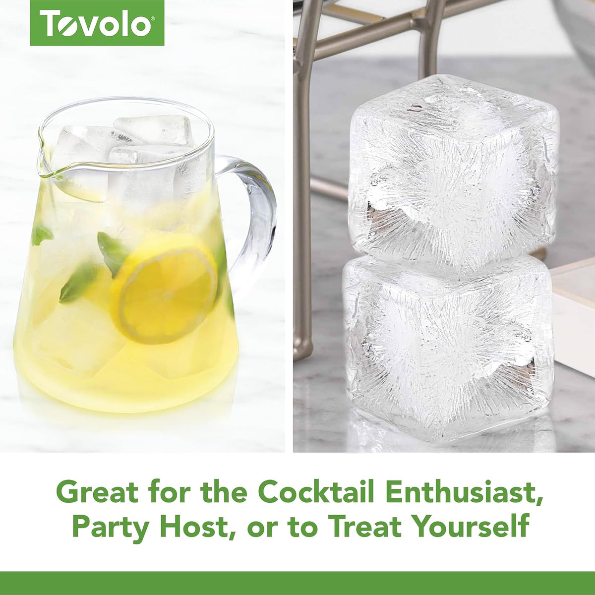 Tovolo Colossal Molde para cubos de hielo - Juego de 2