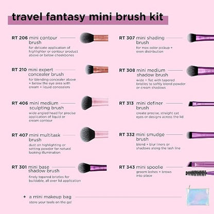 Travel Fantasy Mini Brush Kit by Real Techniques for Women - 11 Pc