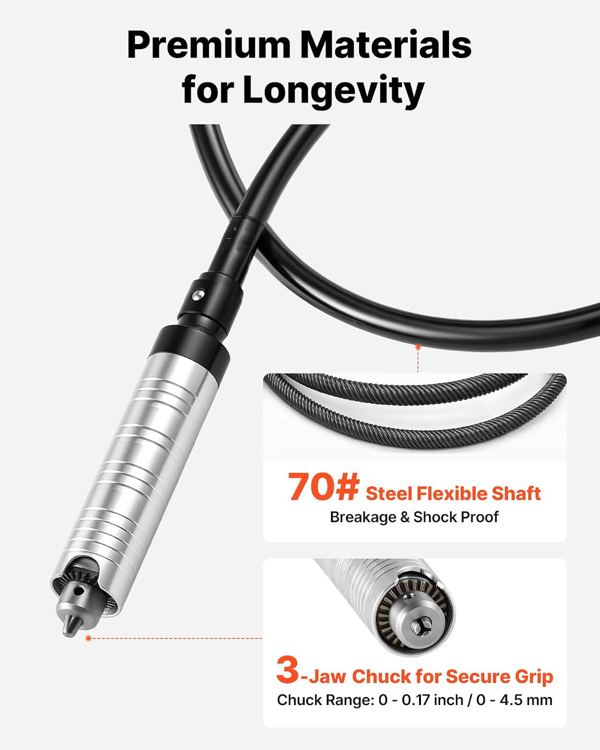 VEVOR Amoladora de eje flexible,herramienta rotativa eléctrica de eje flexible de 125 W y 18 000 RPM,amoladora colgante con control de pedal y kit de accesorios de 112 piezas para lijar,pulir y cortar