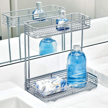 InterDesign Vienna 2-Tier Rectangular Shelf for Cosmetics and Toiletry Storage, Bathroom, Countertop, Desk, and Vanity