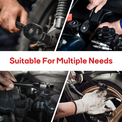 Eastvolt - Kit de herramientas mecánicas, juego de llaves de transmisión, juego de 46 piezas con trinquete reversible de 72 dientes, métrico/SAE (ASK06)