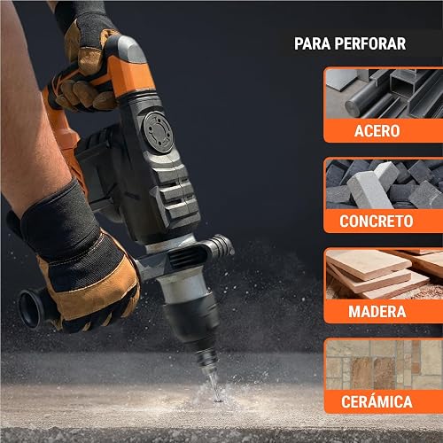 Truper PRO ROEL-60A, Rotomartillo SDS Plus/destornillador 6 J, 1500W