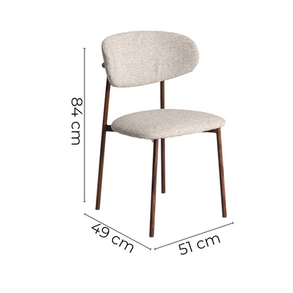 TUGOW Silla para Comedor Tapizada con Asiento Acolchado Color Biege - Madera Industrializada, Metal y Tela