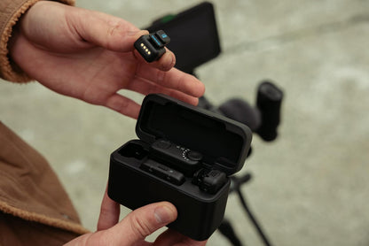 Kit Completo de micrófono inalámbrico GoPro (2 TX, 2 RX, Funda de Carga) - para GoPro/cámara/iPhone/Android, ultracompacto, reducción de Ruido, Control de Ganancia, vlogging