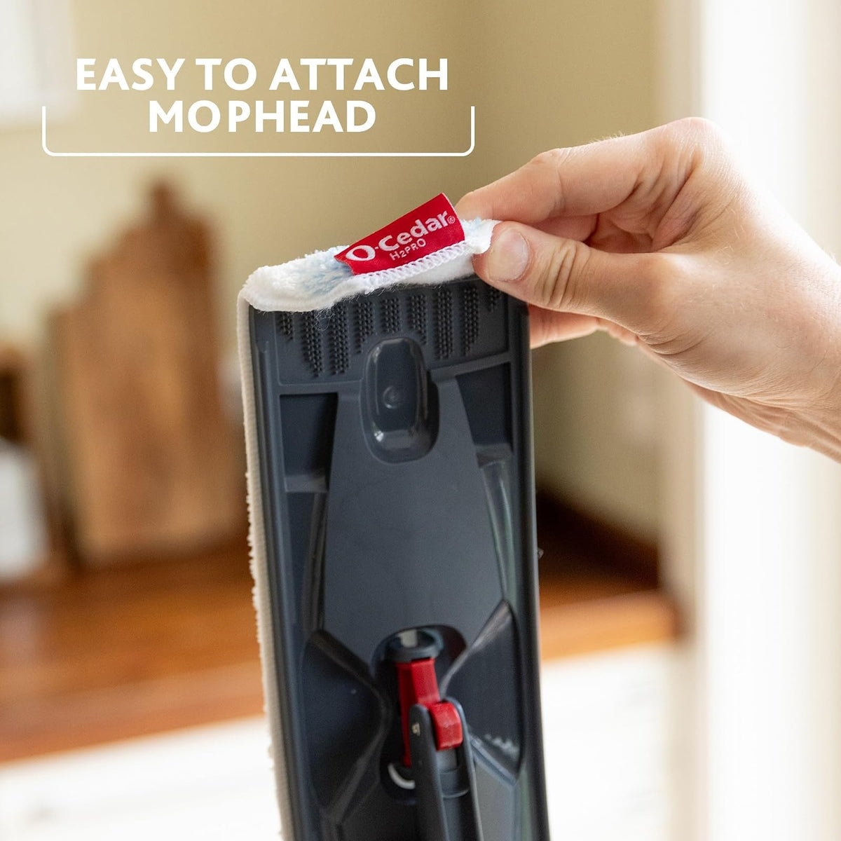 O-Cedar H2prO - Almohadilla para trapeador (1 Unidad), Lavable a máquina, Reutilizable, Repuesto para Cabezal de trapeador de Microfibra, Elimina el 99% de Las bacterias