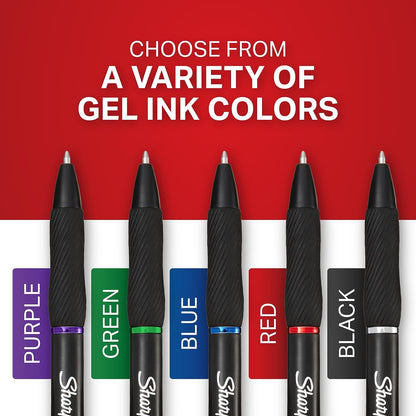 Sharpie S-Gel, bolígrafos de gel, punta ultra fina (0,38 mm), negro, 12 unidades