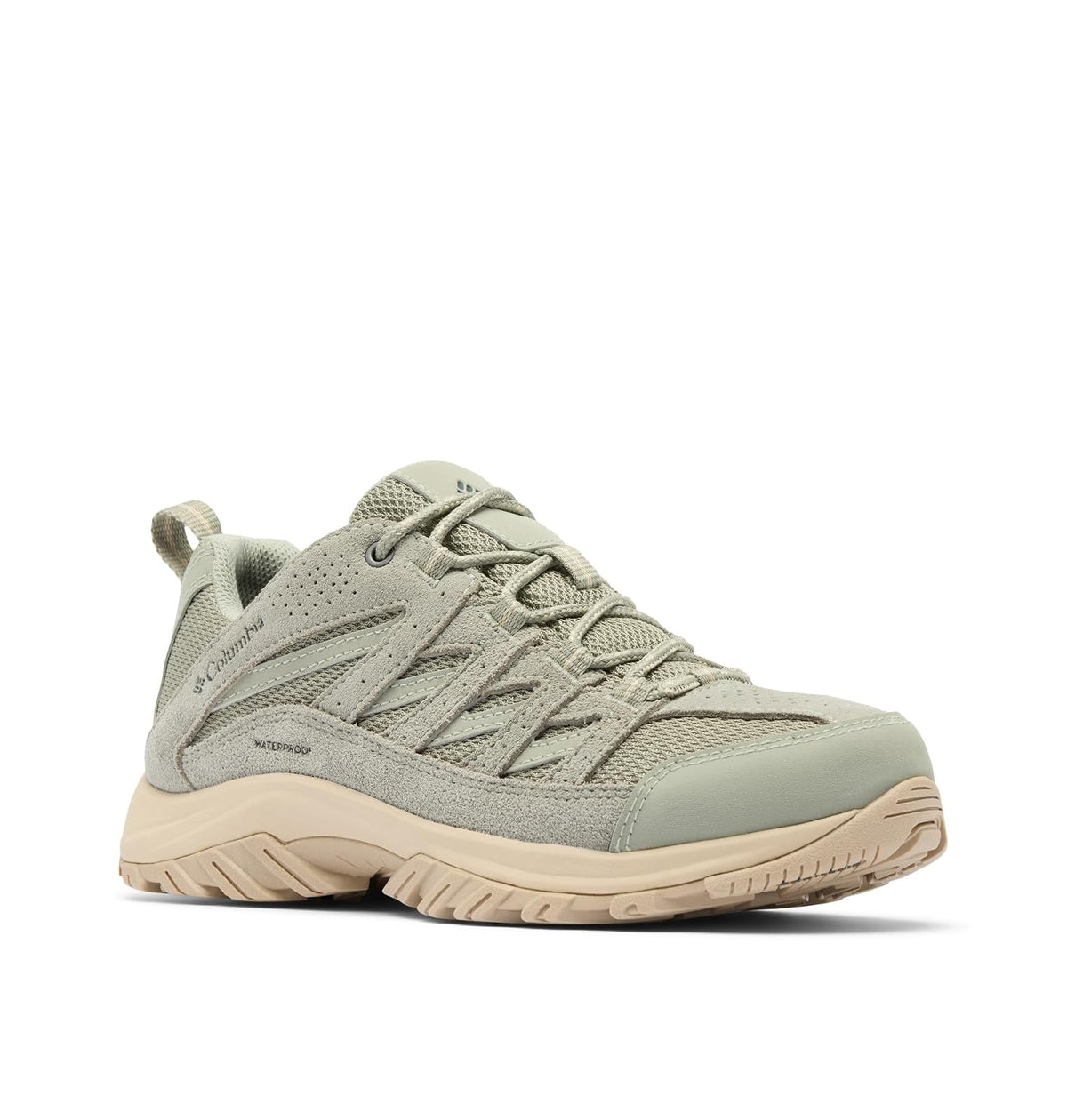 Columbia Crestwood botas de senderismo impermeables para hombre - 23.5 cm - Gris verde - fósil antiguo