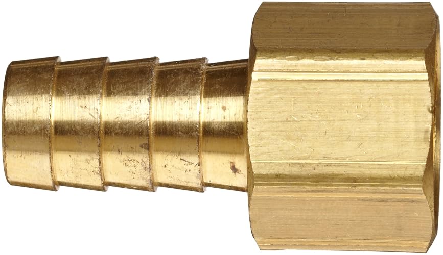 Anderson Metals 57002-0608 - Manguera de latón, conector, lengüeta de 3/8 pulgadas x tubo hembra de 1/2 pulgadas