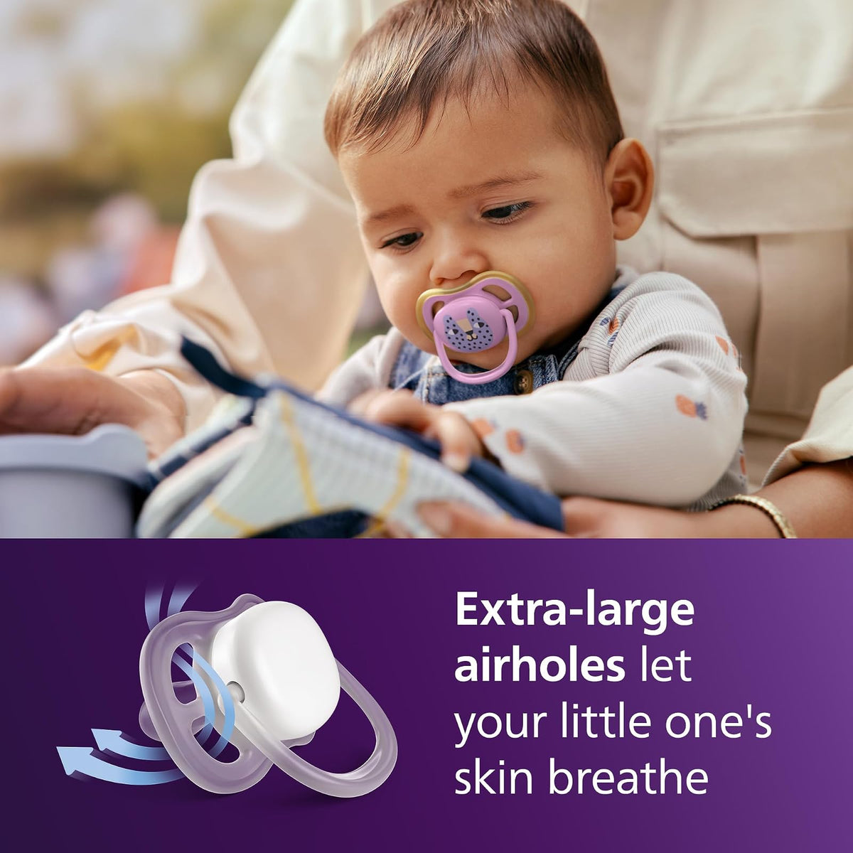 Philips Avent Ultra Air Chupones de Día y Noche - Diseño Ortodóntico, para Bebés de 6-18 Meses, Versión que Brilla en la Oscuridad, Tetina Simétrica de Silicona Suave, sin BPA, 2 Estuches