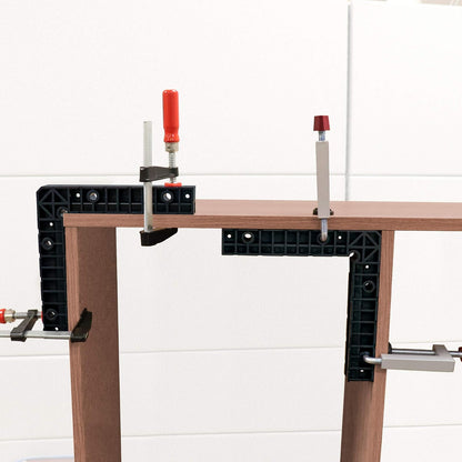 Milescraft 7350 Kit de abrazaderas para cercas, posicionamiento de sujeción de esquinas de 100-90°, cuadrados de ensamblaje y abrazaderas para cercas. Funciona en esquinas interiores o exteriores. Co