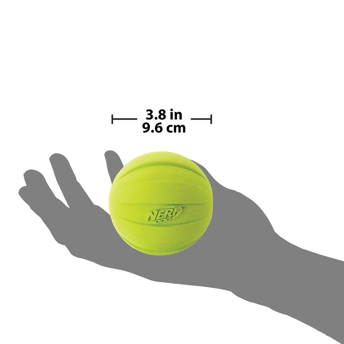 Nerf - Pelota de Goma para Perro con chirriador, Ligero, Duradero y Resistente al Agua, 4 Pulgadas de diámetro para Razas Medianas/Grandes, una Sola Unidad, Verde