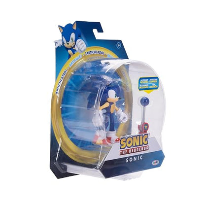 Sonic The Hedgehog JAKKS Pacific - Sega Figura Modern Sonic de 4″ con Blue Checkpoint – Articulada, Oficial y Coleccionable para Fans Desde 3+ Años