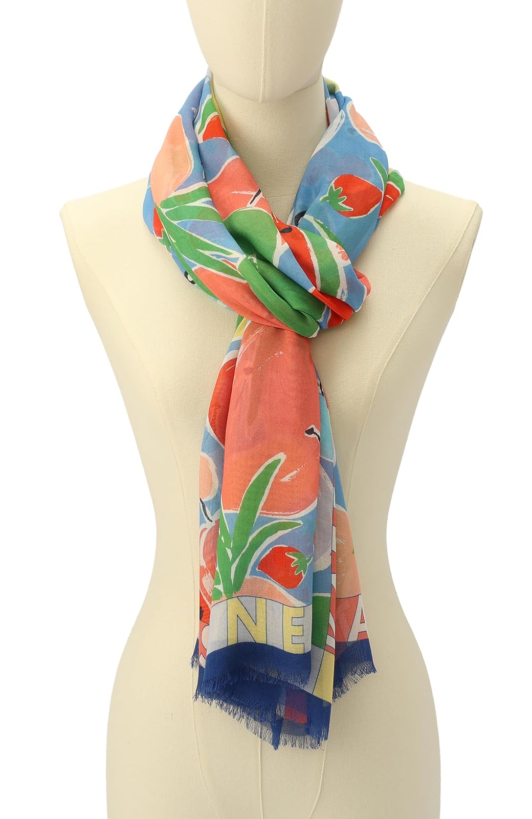 Kate Spade New York - Bufanda oblonga de viscosa de frutas de verano para mujer, accesorio de moda elegante y ligero, Multi, Talla única