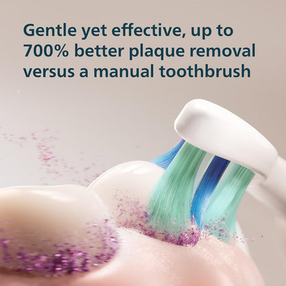 PHILIPS - Cepillo de dientes eléctrico Sonicare 4100, cepillo de dientes eléctrico recargable con sensor de presión, negro HX3681/24
