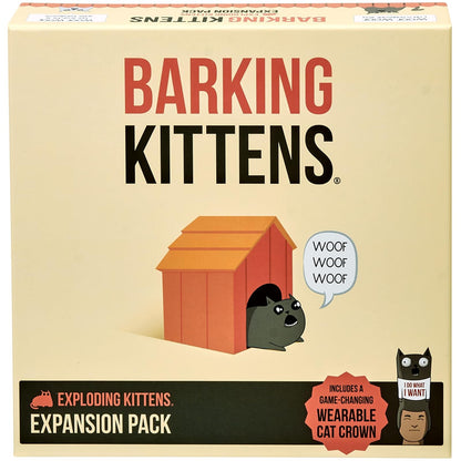 Exploding Kittens Juego de Cartas para Fiestas Familiares - Nuevo juego de expansión: gatitos ladridos