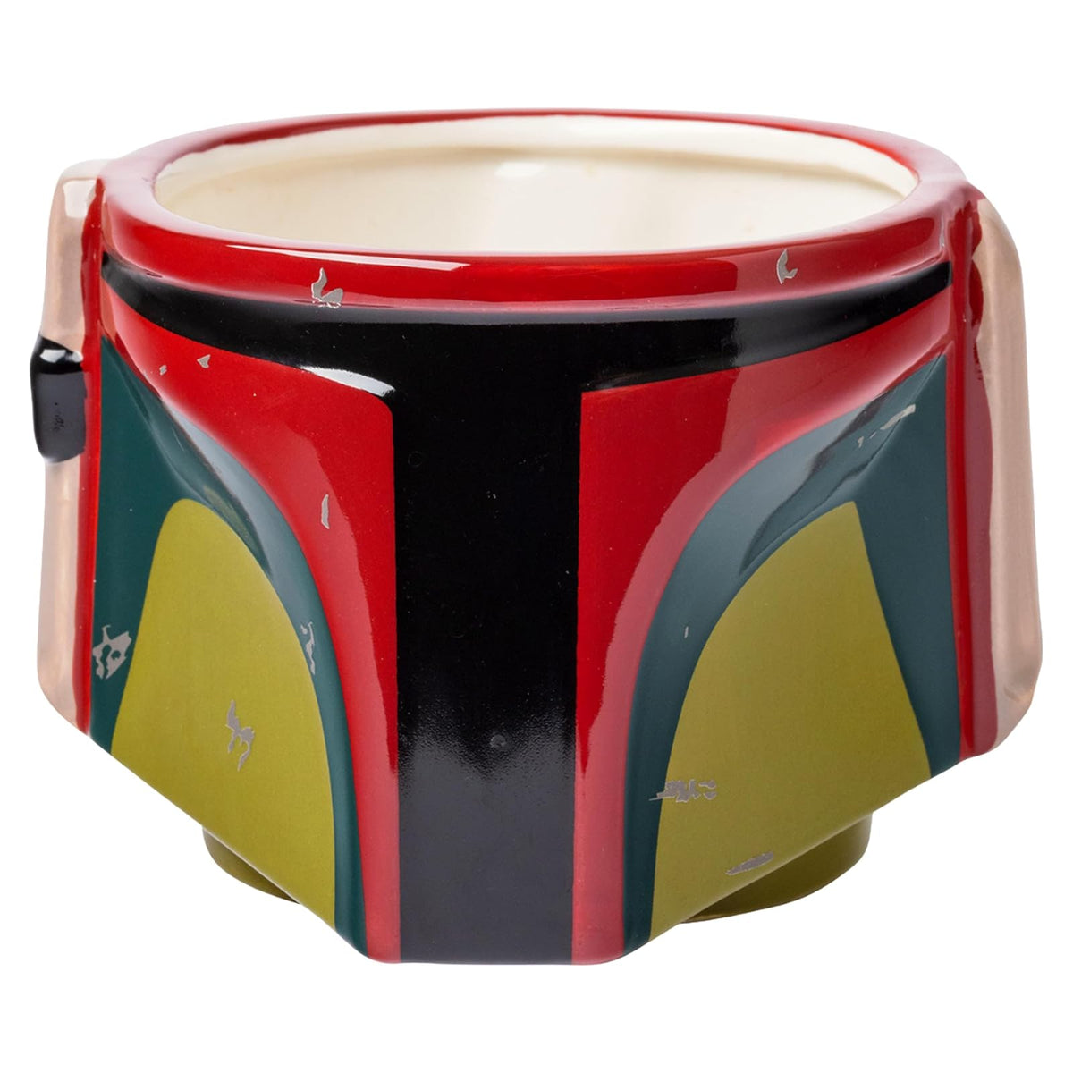 Silver Buffalo Star Wars Boba Fett's - Casco con cicatrices de batalla de cerámica 3D esculpida taza, 20 onzas