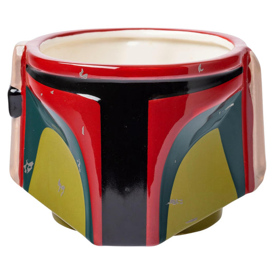 Silver Buffalo Star Wars Boba Fett's - Casco con cicatrices de batalla de cerámica 3D esculpida taza, 20 onzas