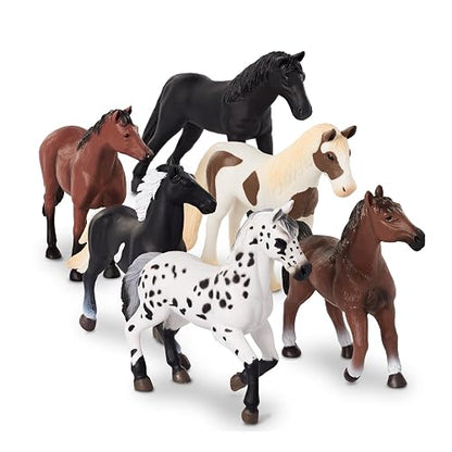 Terra by Battat - Set de caballos #4 | Set de 6 figuras de caballos de plástico con detalle realista y tamaño miniatura; juego de caballo juguete; 3 años y +