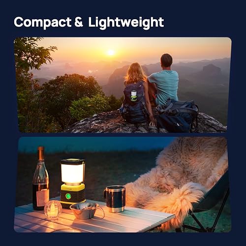 Consciot Linterna LED Camping 1000 Lm IPX4 | Paquete de 2, 4 modos de luz, pilas D-cell, impermeable