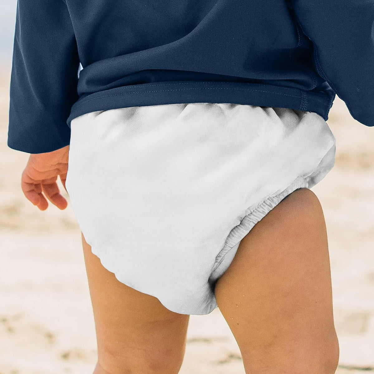 i Play., Pañal bañador para bebés, Absorbente y Reutilizable, Color New White (Blanco), de 12 a 18 Meses