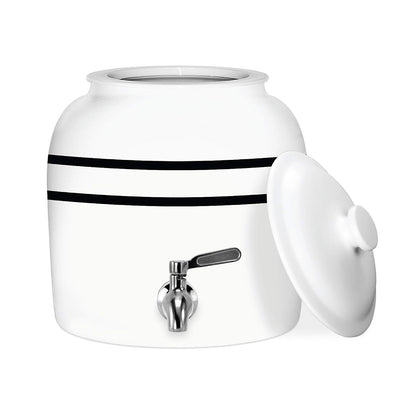 Geo Sports Bottle Geo Sports - Dispensador de agua de cerámica de porcelana, llave de acero inoxidable, válvula y tapa incluidas. Se adapta a jarras de 3 a 5 galones. última intervensión de BPA (rayas