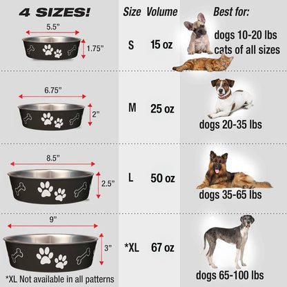 Loving Pets Bella Bowl Dog Bowl, Medium, 750 ml, Espresso