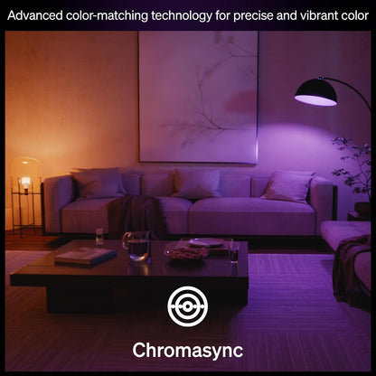 Philips Hue Smart LED A19 - Paquete de 1 foco LED A19, color blanco y ambiente, base E26, 10,5 W, luz de espectro completo 1000K-20000K, 1100 lúmenes, regulable, funciona con Alexa, Google, Apple