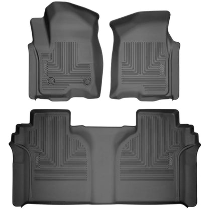 Husky Liners - Tapete para automóvil SuperCrew, negro, conjunto combinado